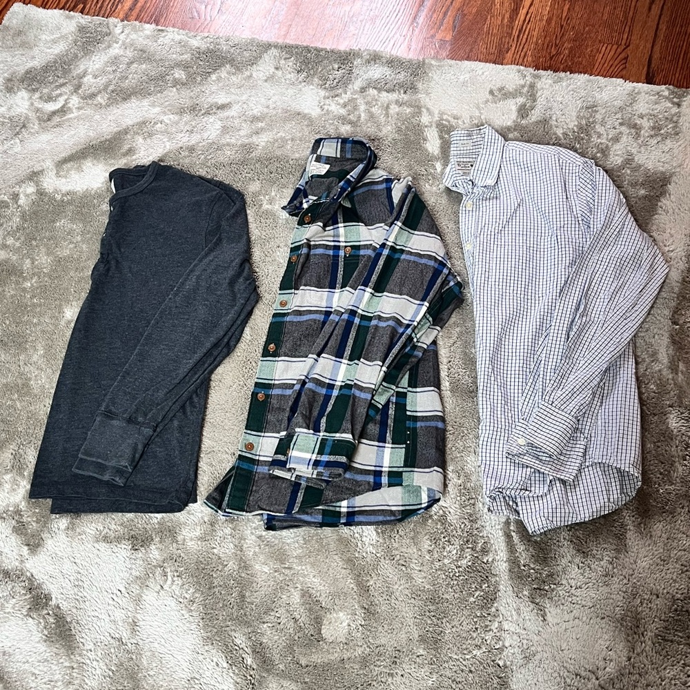 J.Crew Men's Button Down Bundle Plaid Flannel Gin… - image 1